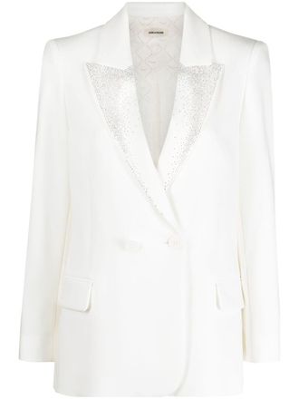 Zadig&Voltaire Blazer Visit con strass - Bianco