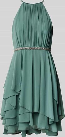 Jake*s Cocktailkleid mit gelegten Falten in Schilf Melange, Gr&ouml;&szlig;e 32