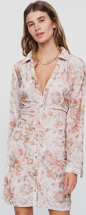 Pilcro Greer Velvet Ruched Shirtdress