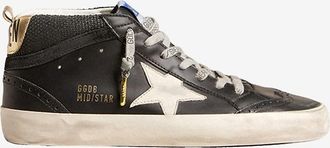 Golden Goose Hohe Leder- und Stoffsneakers Mid-Star