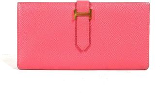 Herm&egrave;s Pink Epsom Leather Long Wallet (Bi-Fold) (Pre-Owned)