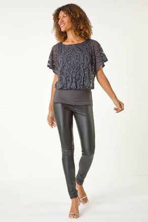 Roman Baroque Burnout Print Top