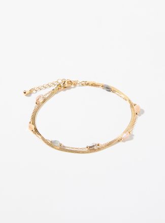 Simons Womens Facetted stone two-row bracelet