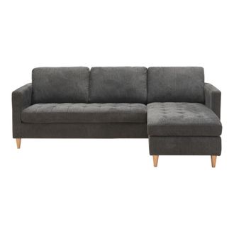 Moloo Sof&aacute; esquinero reversible en tela gris oscuro
