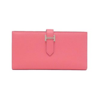 Herm&egrave;s Pink Rose Azalee Epsom Leather Long Wallet (Bi-Fold) (Pre-Owned)