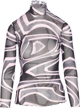 Pucci Labirinto Print Tulle Top