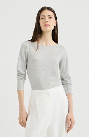 Brunello Cucinelli Sparkling cashmere and silk lightweight sweater in Light Grey at Nordstrom, Size Xxx-Large