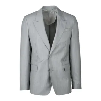 Dior Blazers, male, Gray, L, Rounded Jacket with Button Closure