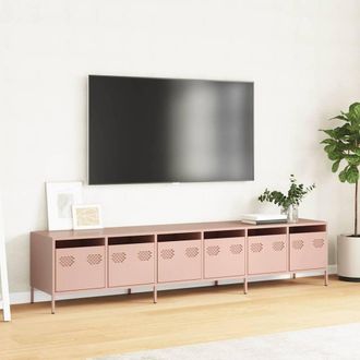 Berkfield Home TV Cabinet Pink 202x39x43.5 cm Cold-rolled Steel