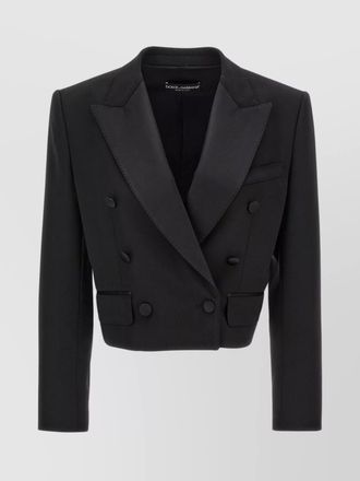 Dolce & Gabbana silk blend cropped tuxedo blazer