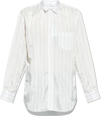 Comme Des Gar&ccedil;ons Gestreepte Overhemd - Heren - Zakelijke Overhemden - Beige - S - Overhemden