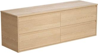 Vente-Unique Vente-unique - Mobile sotto lavabo sospeso con piano 150 cm Placcatura Rovere - milipam