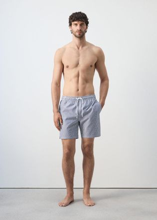 Mango Costume effetto seersucker blu marino scuro - Uomo - XL - MANGO MAN