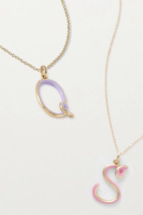 Bea Bongiasca Collana In Oro 9 Carati E Smalto Letter A-z