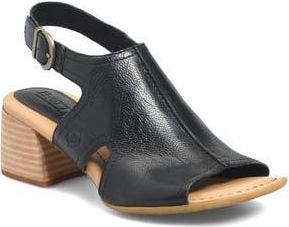 B&oslash;rn Swinton Ankle Strap Sandal in Black Leather at Nordstrom Rack, Size 11