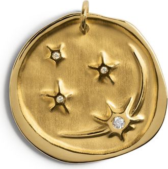 Monica Vinader Cosmic Ancient Coin Lab Grown Diamond Charm in 18K Gold Vermeil at Nordstrom