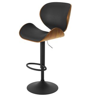 Rendez-Vous D&eacute;co Silla de bar ajustable 63/84 cm en cuero artificial negro
