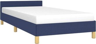vidaXL Vidaxl - Estructura de cama con cabecero sin colchón tela azul 90x190 cm