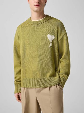 Ami Mens Ami de Coeur jacquard sweater