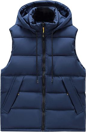 Generic Womens Puffer Gilet with Hood Plus Size Ladies Quilted Vest Padded Outwear Vest Bodywarmer Sleeveless Jacket with Pockets Thermal Tunics Ladies Gilets