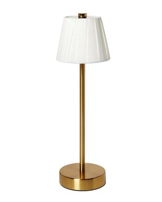 Two's Company Led Cordless Table Lamp With Pleated Shade