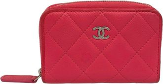 Chanel Pink Grained Calfskin Coin Purse/Coin Case (Pre-Owned)