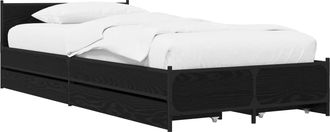 vidaXL Estructura De Cama Con Cabecero Roble Negro 80 X 200 Cm Vidaxl