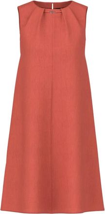 Marc Cain Knie-lange Tailored Jurk - Dames - Zomerkleedjes - Rood - S - Leer - Kleedjes