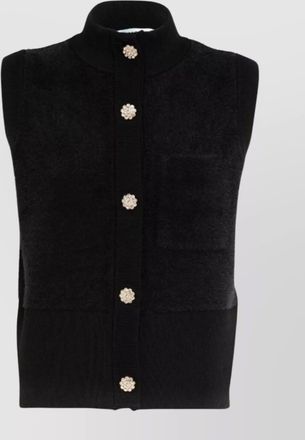 Blugirl high neck sleeveless knitwear embellished buttons