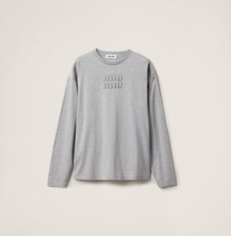 Miu Miu Cotton T-shirt with embroidered logo
