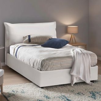 Talamo Italia Talamo Italia - Cama De Plaza Y Media Angela, Cama Contenedor Con Tapizado En Ecopiel, 100% Made In Italy, Apertura Frontal, Adecuado Para Colch&oacute;n Cm 