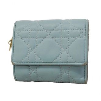 Dior Blue Leather Wallet (Tri-Fold) (Pre-Owned)