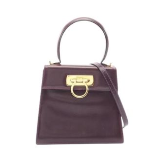 Ferragamo Pre-owned Handbag - Dames - Pre-owned - Paars - Maat: ONE Size Leer