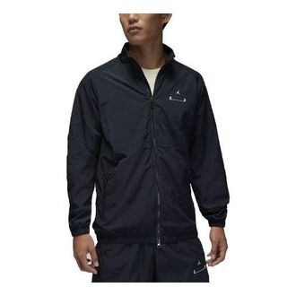 Nike Jordan Mens Air Jordan Solid Color Small Logo Pattern Printing Casual Jacket Black DQ8074-010