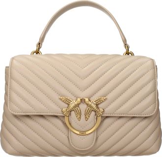 Pinko Pinko Handtassen Lady Love Women Leer Beige
