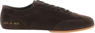Common Projects Brown Gold-Tone Serial Number Driving Suede Low-Top Sneakers