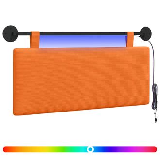 vidaXL Cabecero Colgante Con Luz Led Naranja Tela De Pana Vidaxl