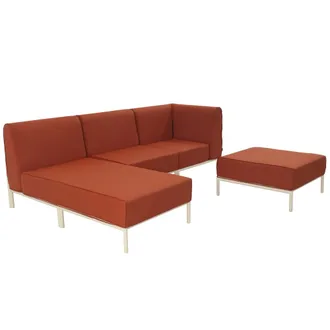 Oviala Conjunto modular de jard&iacute;n bajo para 4 personas terracota