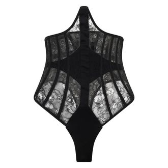 The Mannei Shapewear, female, Black, Size: S Body Corset in Lace