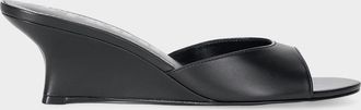 Staud Brigitte Leather Wedge Mules