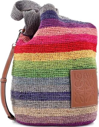 Loewe Slit Tote Straw Small bucket bag - Multicolore