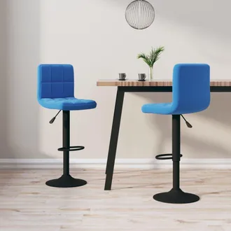 vidaXL Taburetes De Cocina 2 Unidades Terciopelo Azul Vidaxl