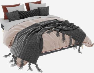 STILVORA Cama Con Led 160 X 200 Cm De Tela Gris, Cama Doble Con Respaldo Ajustable, Sin Colch&oacute;n