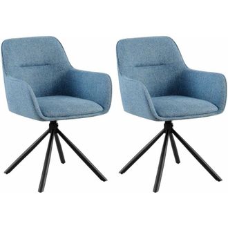 Clp Set di 2 sedie in tessuto Tipton blu