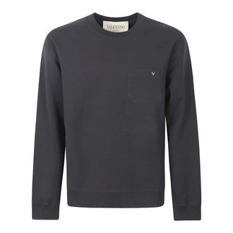 Valentino Garavani Sweatshirts, male, Black, Size: XL Cotton Sweatshirt with VGold
