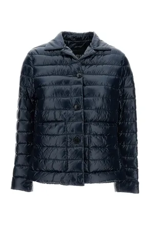 Herno Quilted Down Jacket with Button Fastening and Pointed Collar