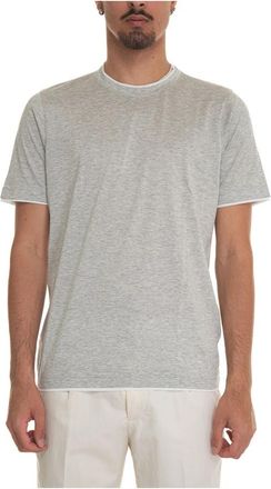 Gran Sasso Zijde Katoen Contrast T-shirt - Heren - T-shirts - Grijs - 3XL - Katoen - Tops