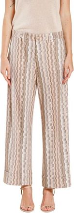 Mason's New York Studio Cropped City Chino Broek - Dames - Wijde Broeken - Beige - S - Katoen - Broeken