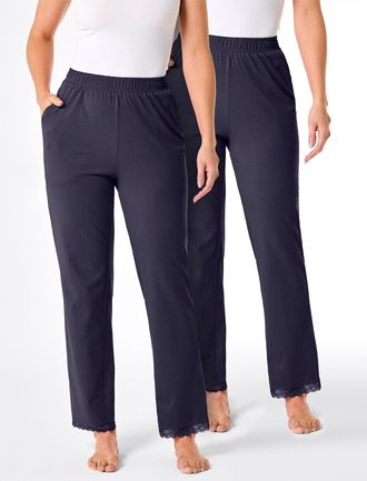 Feel Good Jogginghose FEEL GOOD, Damen, Gr. 36/38, Normalgr&ouml;ssen, blau (marine), 100% Baumwolle, unifarben, Hosen Jogginghose