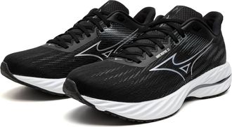 Mizuno Mens Wave Inspire 21 Running Shoe In Black-Silver